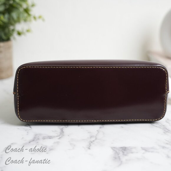 Tory Burch Britten Smooth Leather Mini Satchel Crossbody in Tempranillo 162831 - Picture 7 of 9